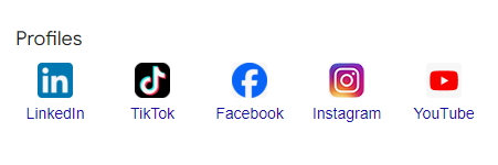 Link social profiles where applicable 