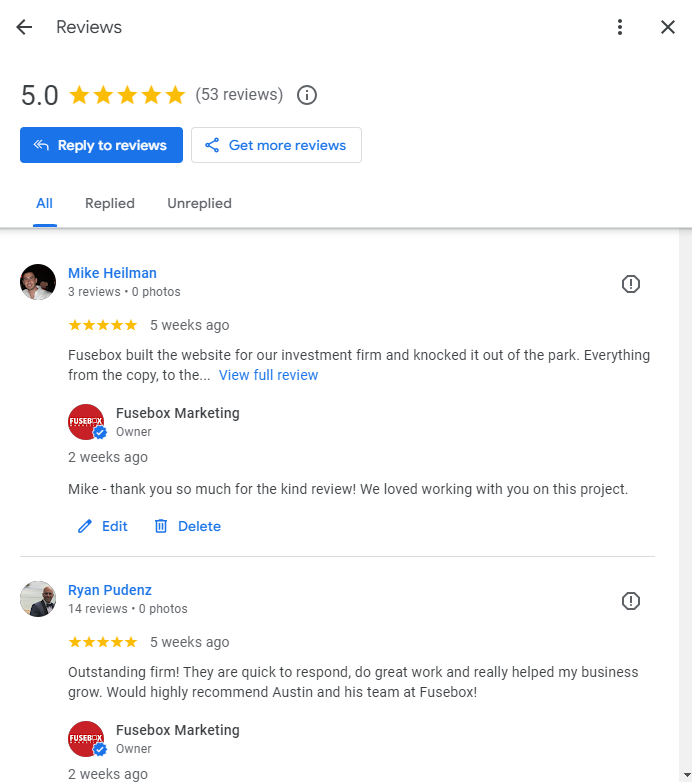 Encourage 5-star reviews