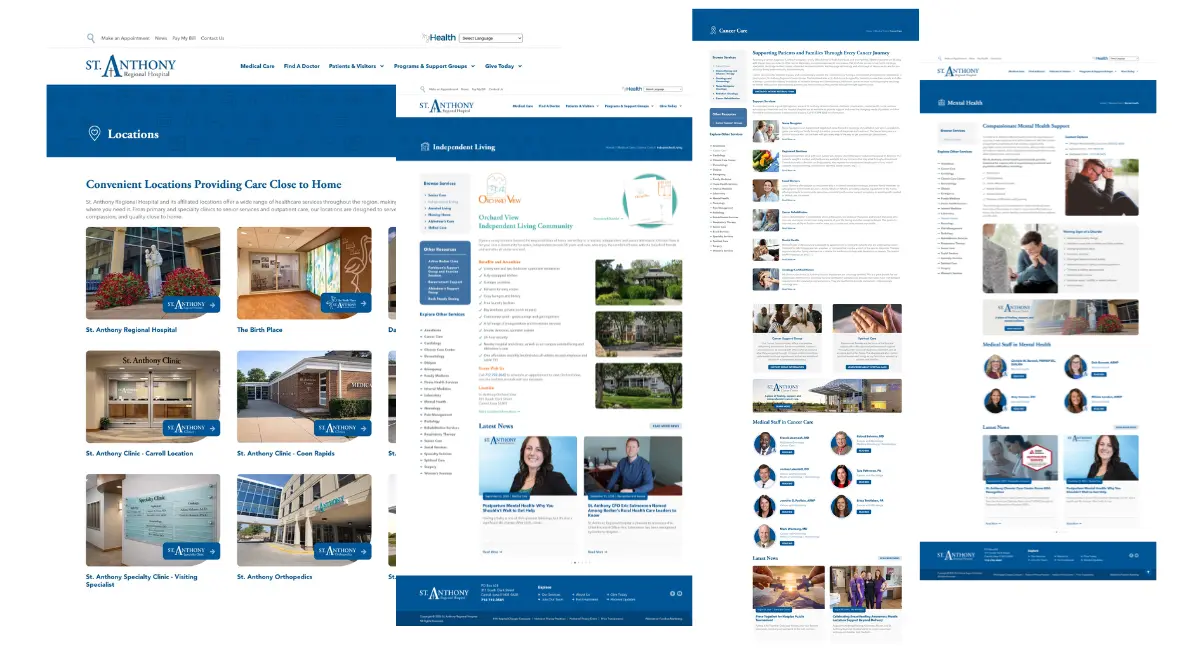 St. Anthony website examples